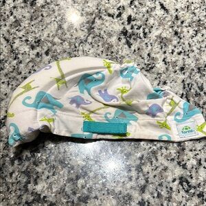 White and Blue Tortle hat for babies to help with flat heads